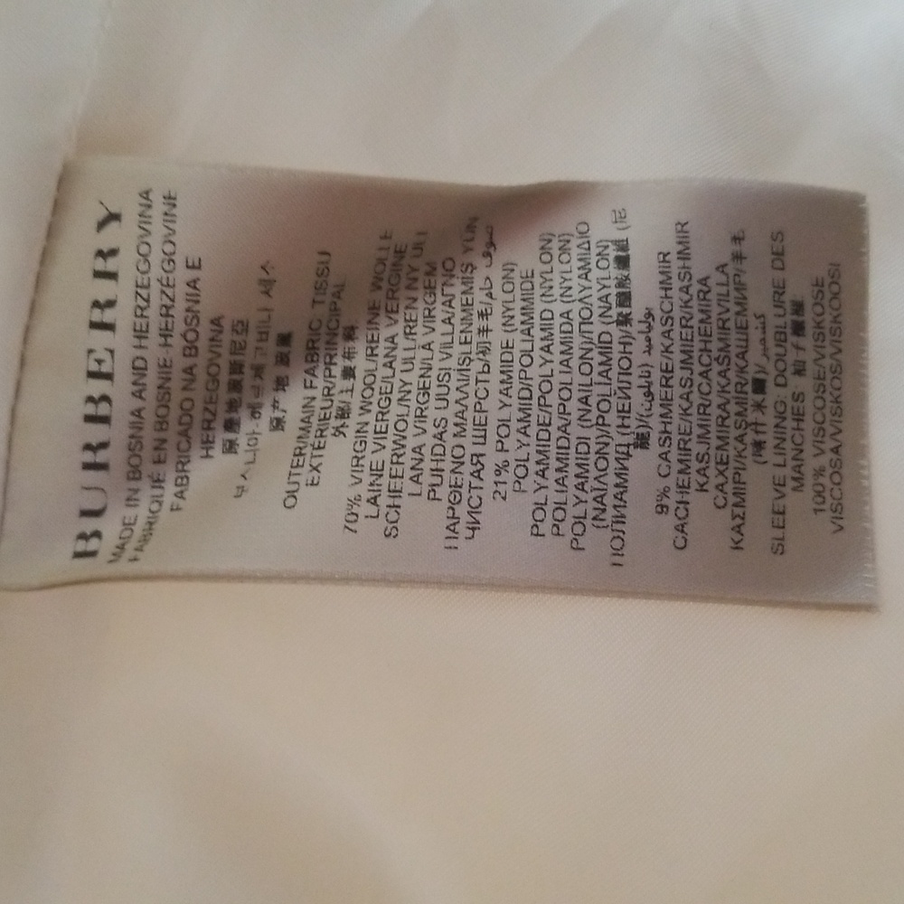Burberry Cream White Wool Blend Single Breasted "Indiana" Peacoat - Picture 14 of 16